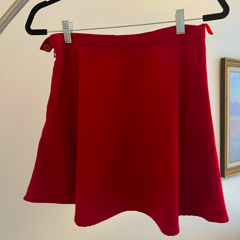French Connection red mini A-line skirt. Used, size 6 - Picture 2 of 2
